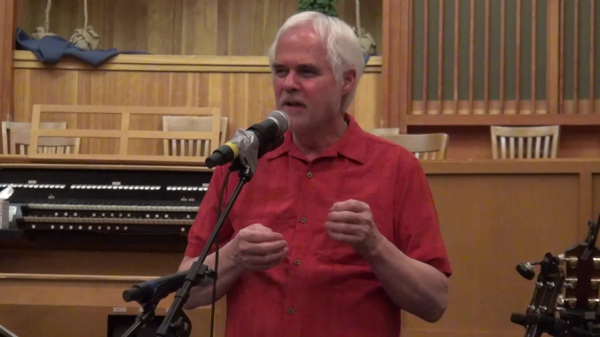 Thumbnail image for Brethren Voices - Mike Stern Concert - World Friendship Center, Hiroshima, Japan - Golden Rule, Peace Boat