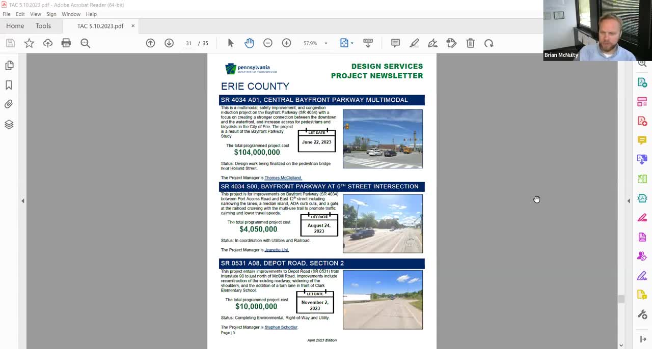 Thumbnail image for Erie County Council - MPO Technical Advisory Committee May 10, 2023