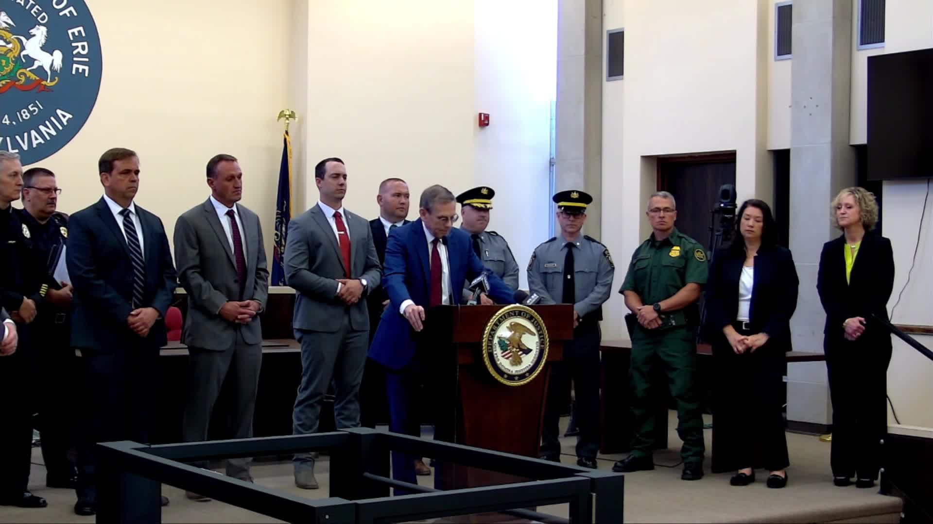 Thumbnail image for FBI Erie Police Department announcement on Erie drug raids - June 9, 2023